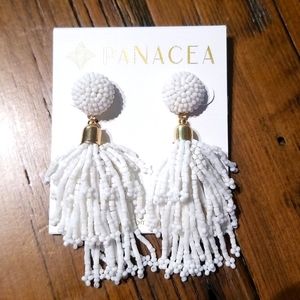 Panacea white with gold earrings